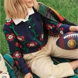 💫HP‼️💫 NWOT ROWING BLAZERS x Target Rose Print Rugby Shirt, Nvy/Red/Grn/Wht, XXS